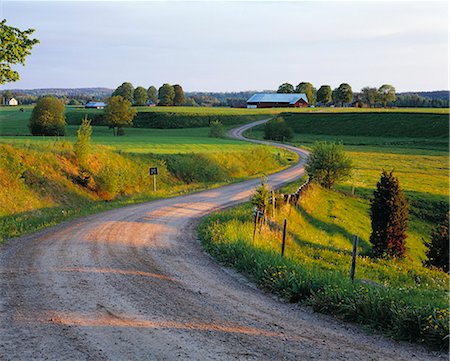A country road in a cultural landscape, Sweden. Photographie de stock - Premium Libres de Droits, Code: 6102-08566965