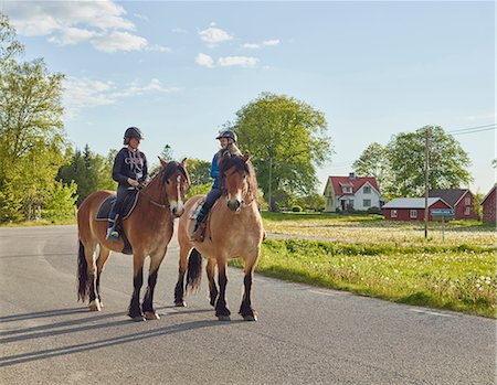 simsearch:400-07168060,k - Friends riding horses in countryside Stock Photo - Premium Royalty-Free, Code: 6102-08520857