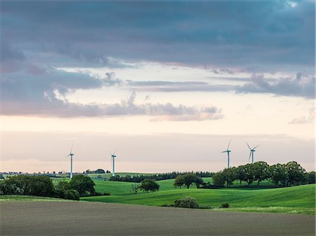 simsearch:6102-08520554,k - Landscape with wind turbines Stock Photo - Premium Royalty-Free, Code: 6102-08683461