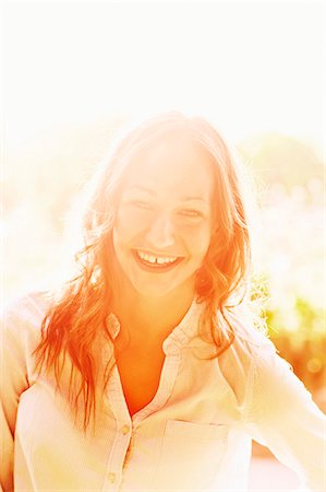 simsearch:6102-08559111,k - Sunlit portrait of young woman Stock Photo - Premium Royalty-Free, Code: 6102-08746550
