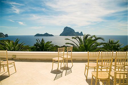 spain sea - Chairs on terrace Stock Photo - Premium Royalty-Free, Code: 6102-08746910