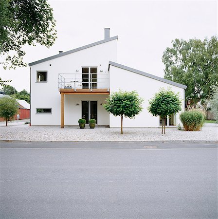 A modern house by a street, Sweden. Stock Photo - Premium Royalty-Free, Code: 6102-08748763