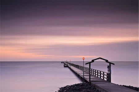 simsearch:6102-08748869,k - Jetty at Skrea beach at twilight. Stock Photo - Premium Royalty-Free, Code: 6102-08760378