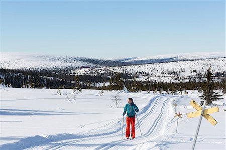 simsearch:6102-08063071,k - Man skiing, Dalarna, Sweden Foto de stock - Sin royalties Premium, Código: 6102-08760709