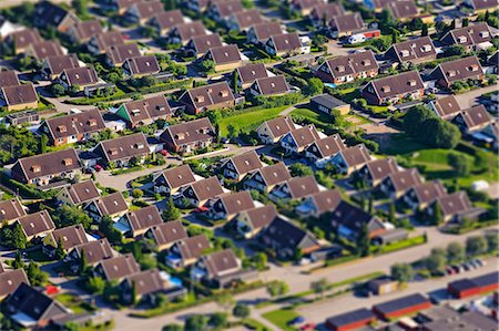 street high angle view - Aerial view of residential district Stock Photo - Premium Royalty-Free, Code: 6102-08800447