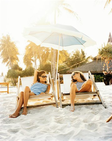 sunbathing with friends - Two Scandinavian women on the beach. Stock Photo - Premium Royalty-Free, Code: 6102-08800478