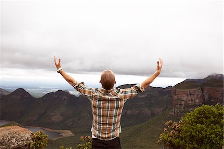 Man standing by a canyon, South Africa. Stock Photo - Premium Royalty-Free, Code: 6102-08800547