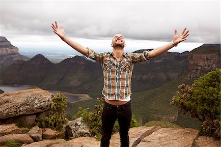 Man standing by a canyon, South Africa. Stock Photo - Premium Royalty-Free, Code: 6102-08800548
