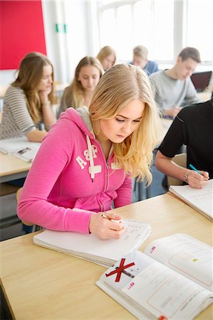 simsearch:6102-08951254,k - Teenage girl studying in classroom Stock Photo - Premium Royalty-Free, Code: 6102-08951198
