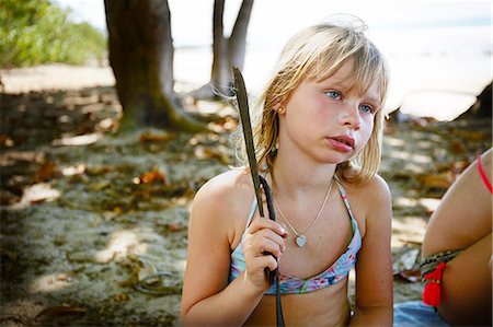 swimwear girl portrait - Girl in bikini looking away Stock Photo - Premium Royalty-Free, Code: 6102-08996069