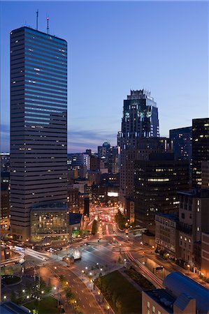 High angle view of a city at dusk, Boston, Massachusetts, USA Stock Photo - Premium Royalty-Free, Code: 6105-05395958