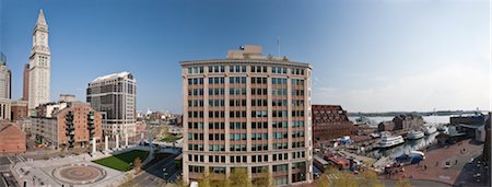 suffolk county - Buildings in a city, Custom House Tower, Rose Kennedy Greenway, Boston, Massachusetts, USA Foto de stock - Sin royalties Premium, Código: 6105-05397263