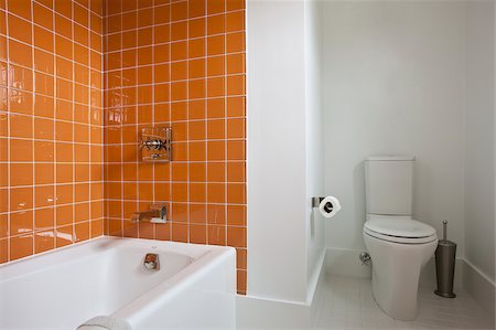 energy saver - Salle de bain, toilette de l'efficacité de l'eau et baignoire dans une maison de technologie verte Photographie de stock - Premium Libres de Droits, Code: 6105-05397236