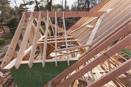 frame building - House dormer under construction Stock Photo - Premium Royalty-Free, Code: 6105-06043053