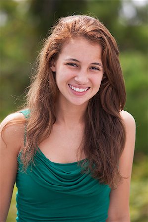Portrait of a teenage girl smiling, Block Island, Rhode Island, USA Stockbilder - Premium RF Lizenzfrei, Bildnummer: 6105-06703152