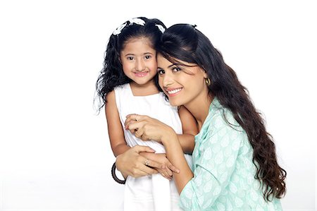 prise de vue - Portrait de la mère et la fille souriant Photographie de stock - Premium Libres de Droits, Code: 6107-06117869