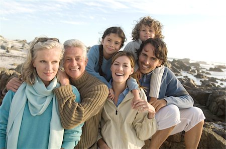 families, generations - Family on the beach Stock Photo - Premium Royalty-Free, Code: 6108-05858237