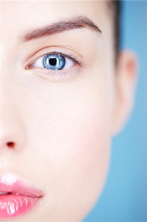 simsearch:6108-05861268,k - Close-up of woman's eye and lips Stock Photo - Premium Royalty-Free, Code: 6108-05861287