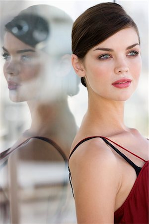 silk dress - Close-up of a fashion model posing Stock Photo - Premium Royalty-Free, Code: 6108-05864297