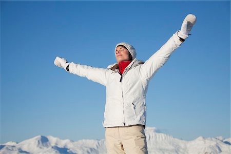 Young woman breathing fresh air Stock Photo - Premium Royalty-Free, Code: 6108-05867073