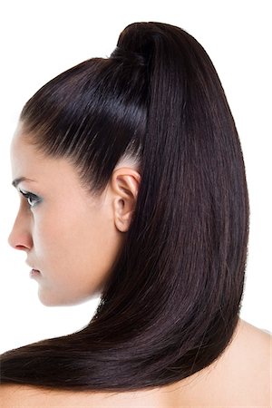 ponytail sideview - Close-up of woman's ponytail Foto de stock - Sin royalties Premium, Código: 6108-05869223