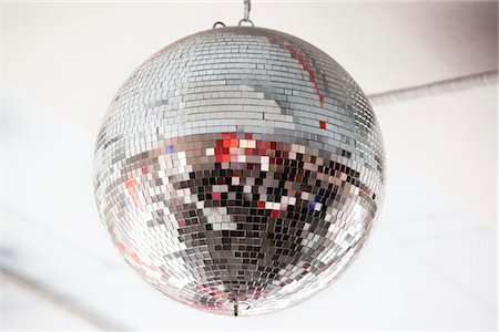 spheres - Low angle view of a mirrored disco ball in a nightclub Stock Photo - Premium Royalty-Free, Code: 6108-05869768