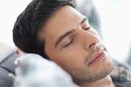 Close-up of a man sleeping Stock Photo - Premium Royalty-Free, Code: 6108-06165992
