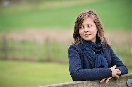 farm winter - Girl thinking in a farm Stock Photo - Premium Royalty-Free, Code: 6108-06167307