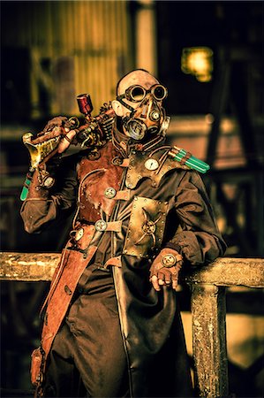 security guard - Steampunk man Stock Photo - Premium Royalty-Free, Code: 6108-08636826