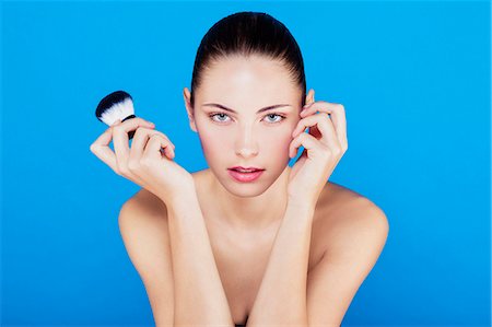 simsearch:6108-08637252,k - Portrait of a young woman with a kabuki, looking toward the lens Stock Photo - Premium Royalty-Free, Code: 6108-08637244