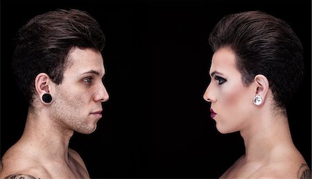 portrait model men picture - Portrait of a Drag Queen Stock Photo - Premium Royalty-Free, Code: 6108-08637369