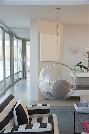 elegant - Interior of modern living room Photographie de stock - Premium Libres de Droits, Code: 6108-08725093