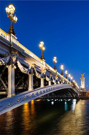 france city at night - France, Paris, Alexandre III bridge at night Stock Photo - Premium Royalty-Free, Code: 6108-08841754