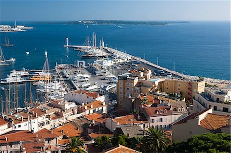 simsearch:6108-08841935,k - France, Southern France, Cannes marina and Lerins islands Stock Photo - Premium Royalty-Free, Code: 6108-08841825