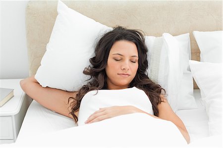 female bedroom modeling - Charming young woman sleeping Stock Photo - Premium Royalty-Free, Code: 6109-06194224