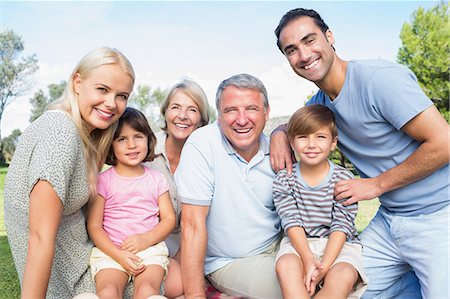 family in the lawn - Portrait of happy multi-generation family Stock Photo - Premium Royalty-Free, Code: 6109-06684793