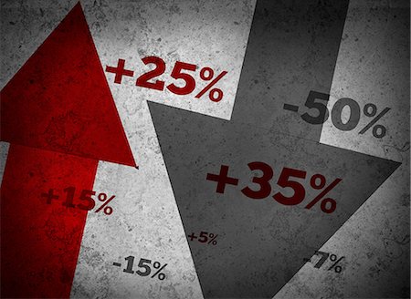 Market statistics on grey wall Foto de stock - Sin royalties Premium, Código: 6109-06685000