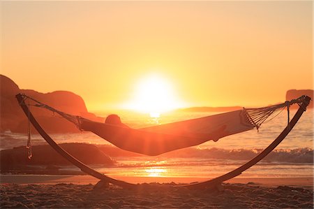 relax woman caucasian hammock - Hammock on the beach Stock Photo - Premium Royalty-Free, Code: 6109-06781789