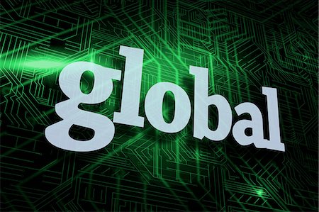 simsearch:6109-07601634,k - Global against green and black circuit board Stock Photo - Premium Royalty-Free, Code: 6109-07601613