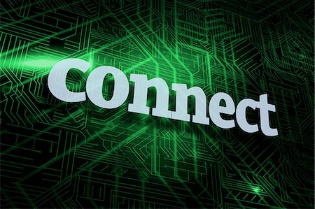 single word - Connect against green and black circuit board Stock Photo - Premium Royalty-Free, Code: 6109-07601610