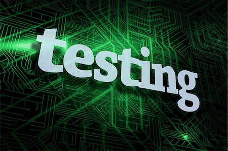 simsearch:6109-07601634,k - Testing against green and black circuit board Stock Photo - Premium Royalty-Free, Code: 6109-07601637