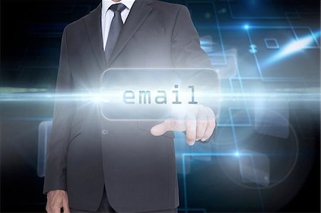 Email against black background with shiny squares Stock Photo - Premium Royalty-Free, Code: 6109-07601729