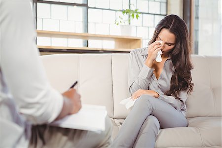 simsearch:6109-08203204,k - Female patient crying at clinic Stock Photo - Premium Royalty-Free, Code: 6109-08395627