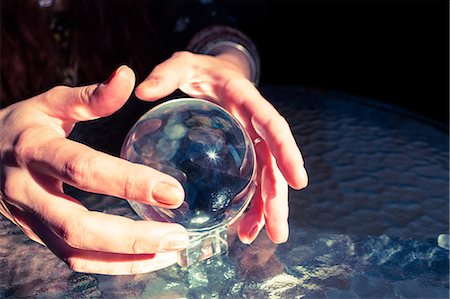 simsearch:400-04180986,k - Mid section of fortune teller using crystal ball Stock Photo - Premium Royalty-Free, Code: 6109-08396676