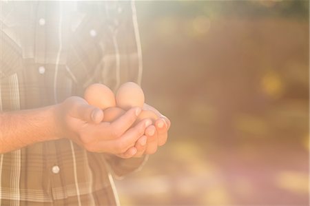 simsearch:6109-08488666,k - Man holding some eggs in the park Stock Photo - Premium Royalty-Free, Code: 6109-08488575