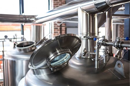 Large vats of beer at the local brewery Stock Photo - Premium Royalty-Free, Code: 6109-08489621