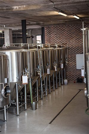 Large vats of beer at the local brewery Stock Photo - Premium Royalty-Free, Code: 6109-08489624
