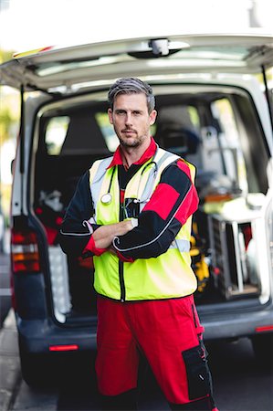 picture man helping someone - Portrait of ambulance man Stock Photo - Premium Royalty-Free, Code: 6109-08581864