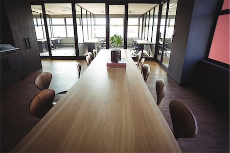 empty building interior - Long table in the seating area at office Stock Photo - Premium Royalty-Free, Code: 6109-08765158