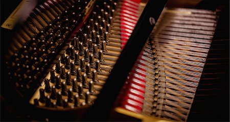 string instruments repair - Close-up of open piano strings Stock Photo - Premium Royalty-Free, Code: 6109-08720458